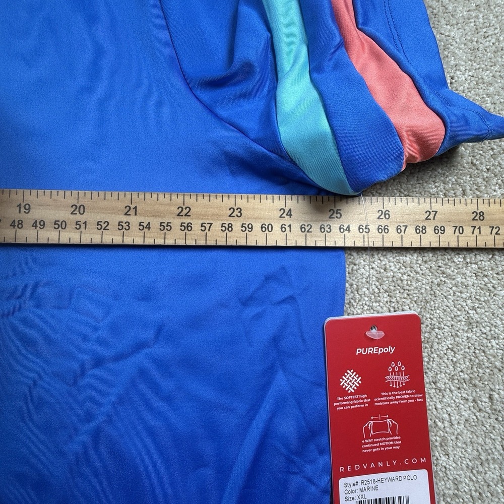 Redvanly Heyward Polo Shirt Mens XXL Marine Blue Golf Shirt Purepoly NEW - Picture 6 of 7